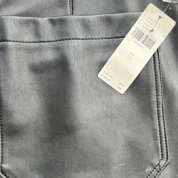 NWT Anthropologie Maeve Black Colettte Faux Leather Crop Pants Women's Size 33 - Picture 4 of 9